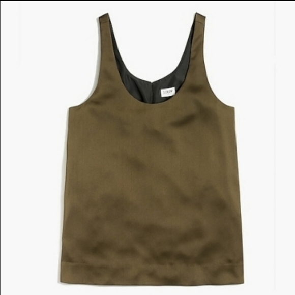 J Crew Satin crepe scoopneck tank - Picture 1 of 2